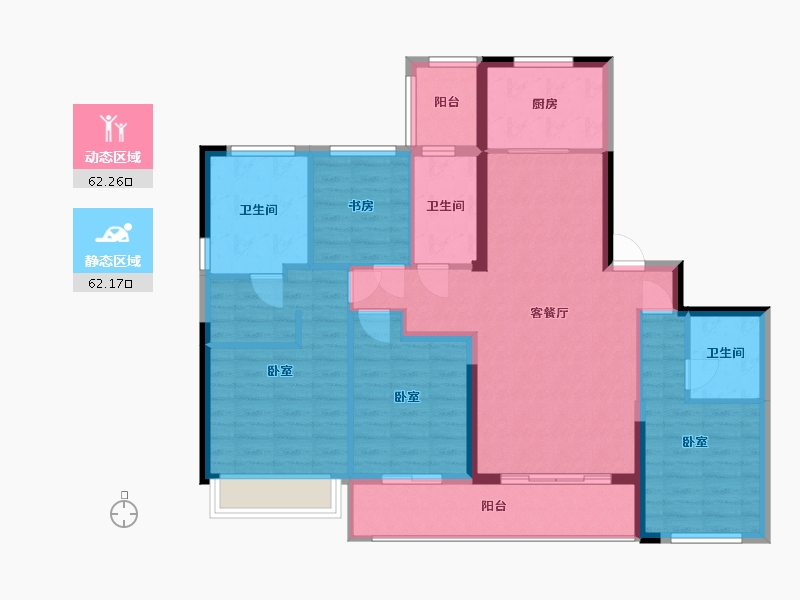 浙江省-宁波市-荣安江枫晓月-111.80-户型库-动静分区