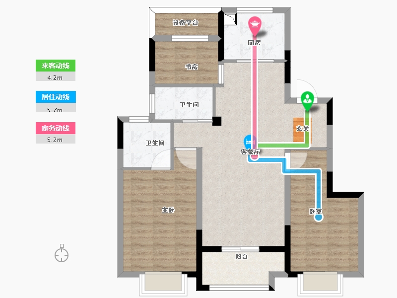 浙江省-宁波市-融创杭州湾壹号-88.00-户型库-动静线