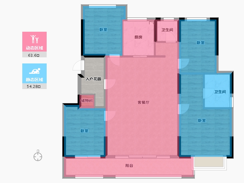 浙江省-宁波市-崇文花园-111.00-户型库-动静分区