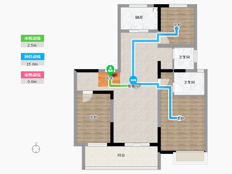 安徽省-阜阳市-壹號府邸-97.00-户型库-动静线