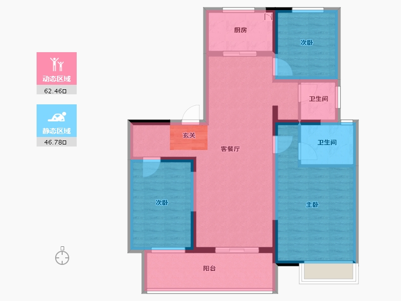 安徽省-阜阳市-壹號府邸-97.00-户型库-动静分区