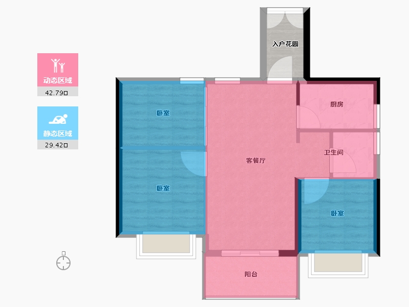 福建省-福州市-贵安新天地公寓-70.00-户型库-动静分区