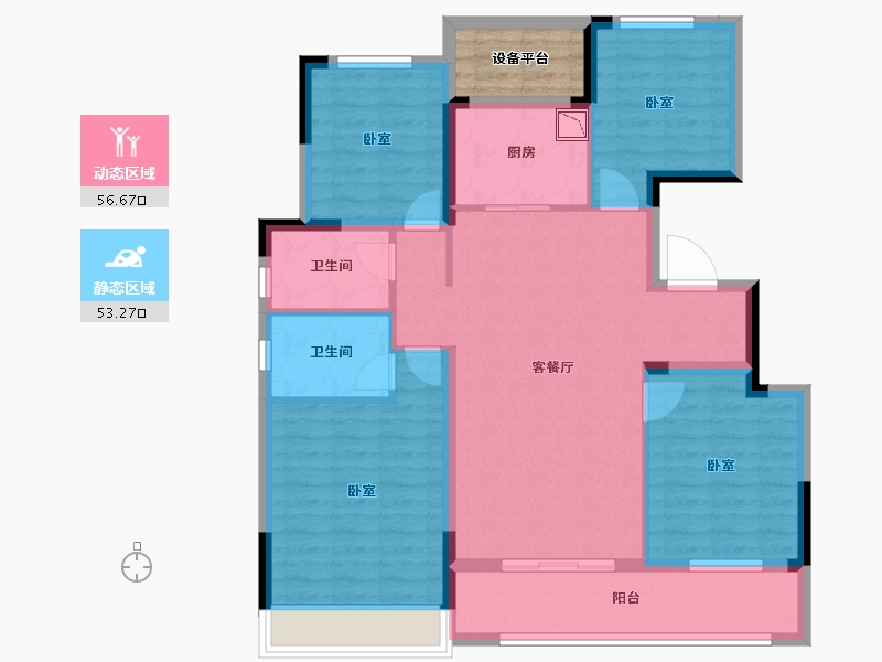 浙江省-湖州市-中梁翡丽蓝湾-101.58-户型库-动静分区