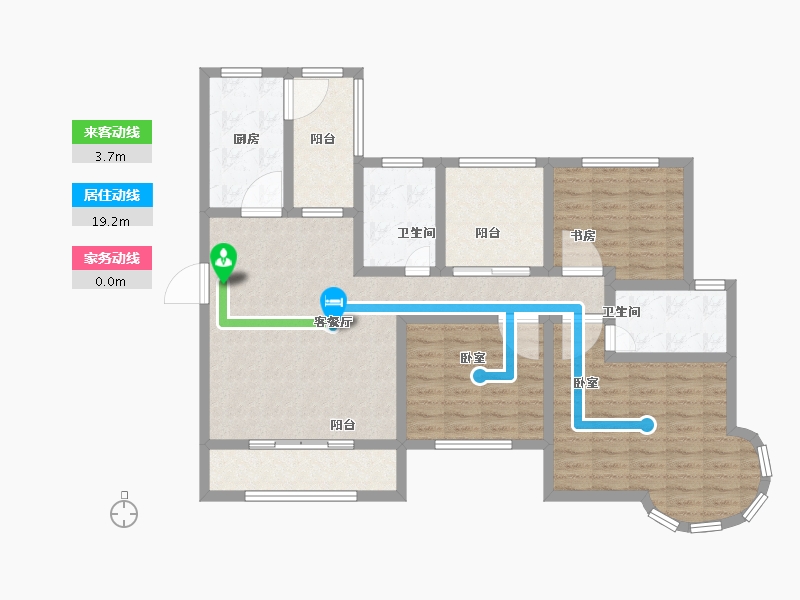 江苏省-宿迁市-建屋明日星城-105.80-户型库-动静线