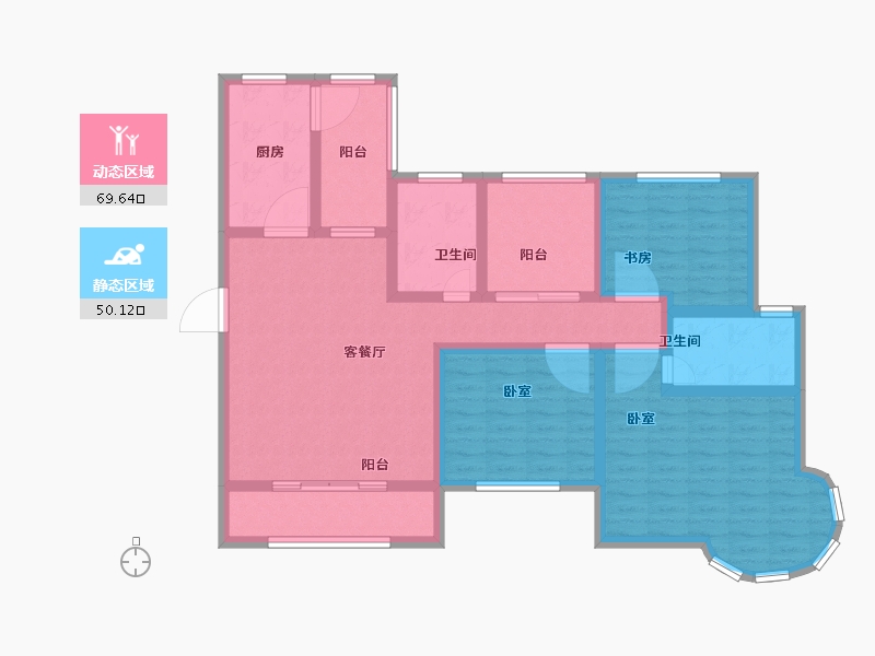 江苏省-宿迁市-建屋明日星城-105.80-户型库-动静分区