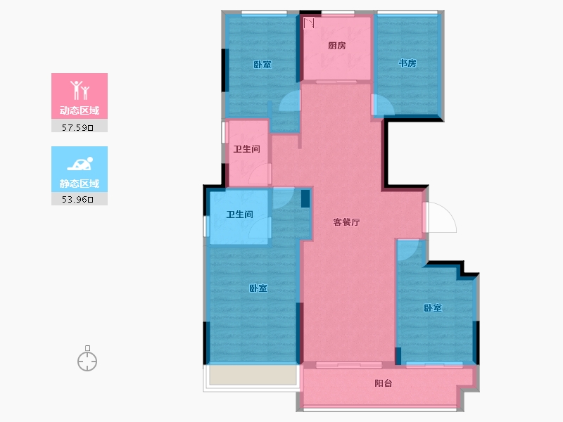 浙江省-金华市-中昂天玥府-100.00-户型库-动静分区