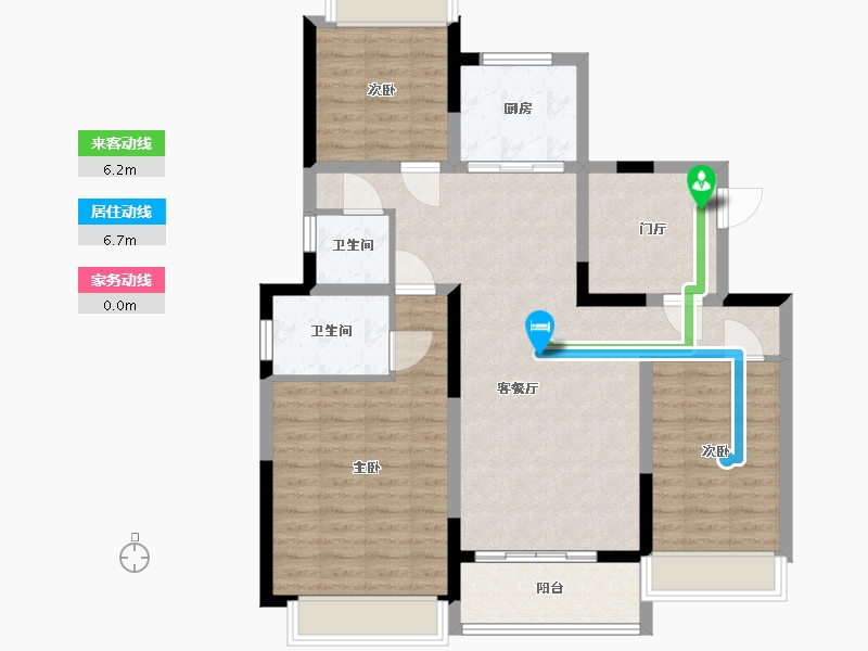 江苏省-苏州市-保利月映庭-100.00-户型库-动静线