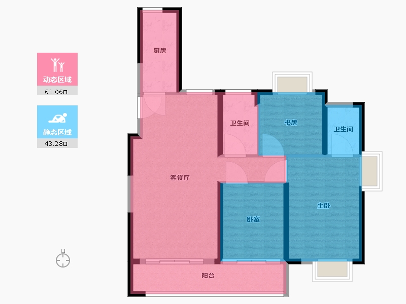 江西省-南昌市-谱洋府-94.30-户型库-动静分区