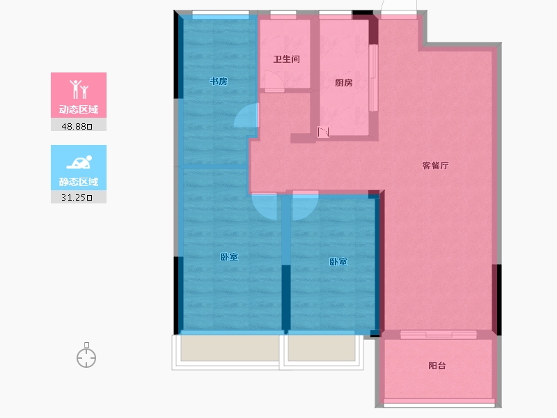 浙江省-金华市-中昂天玥府-71.00-户型库-动静分区