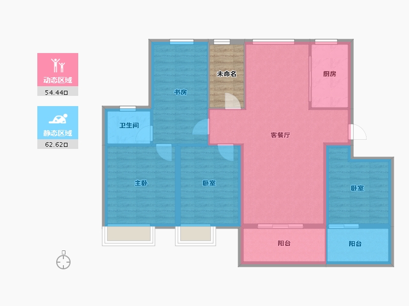 安徽省-池州市-昌盛 · 金山花园-111.17-户型库-动静分区