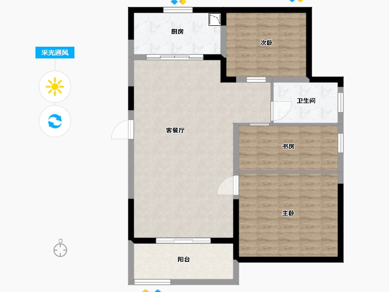 江苏省-盐城市-龍泊湾-96.00-户型库-采光通风