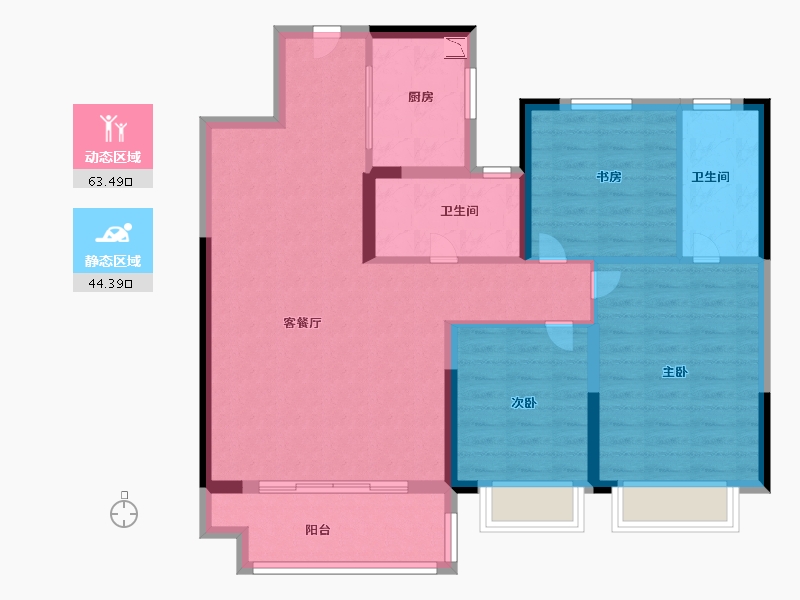 江苏省-徐州市-绿地淮海国博城-96.99-户型库-动静分区