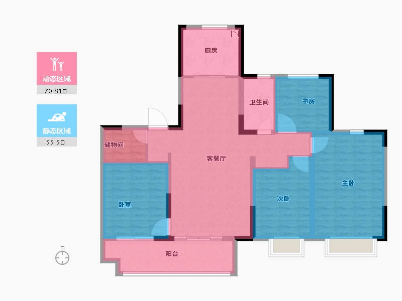 浙江省-宁波市-余姚金茂悦观庭-114.00-户型库-动静分区