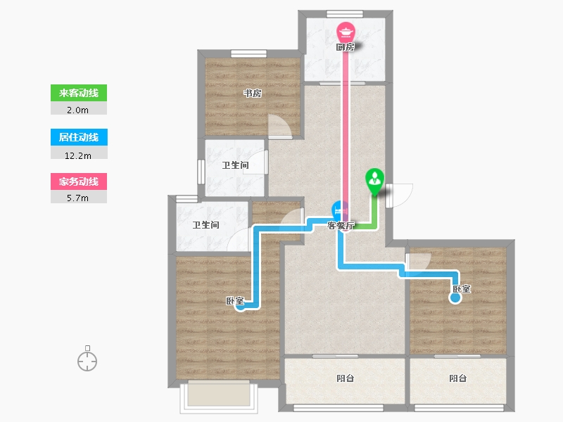 江苏省-扬州市-佳源·西城印象-90.21-户型库-动静线