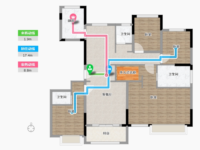 浙江省-湖州市-亨通吴越嘉苑-136.00-户型库-动静线