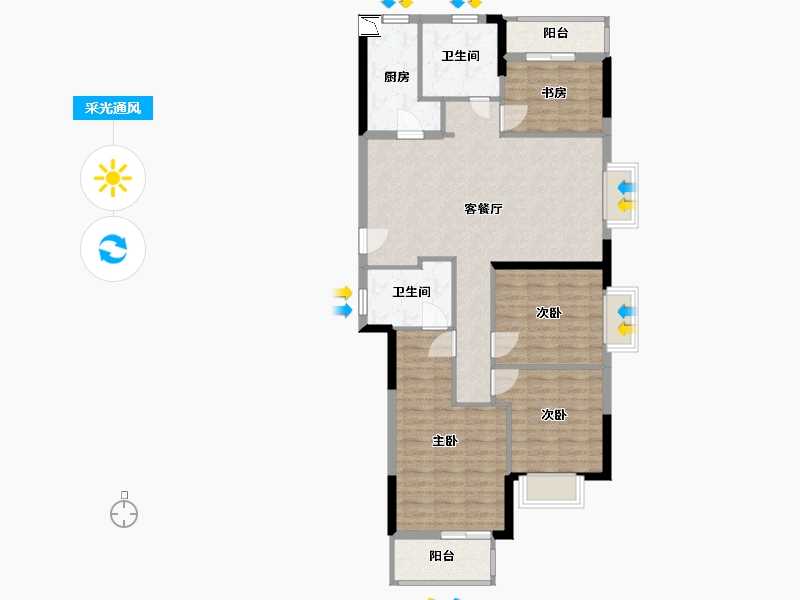 福建省-宁德市-交投天行万安-101.99-户型库-采光通风