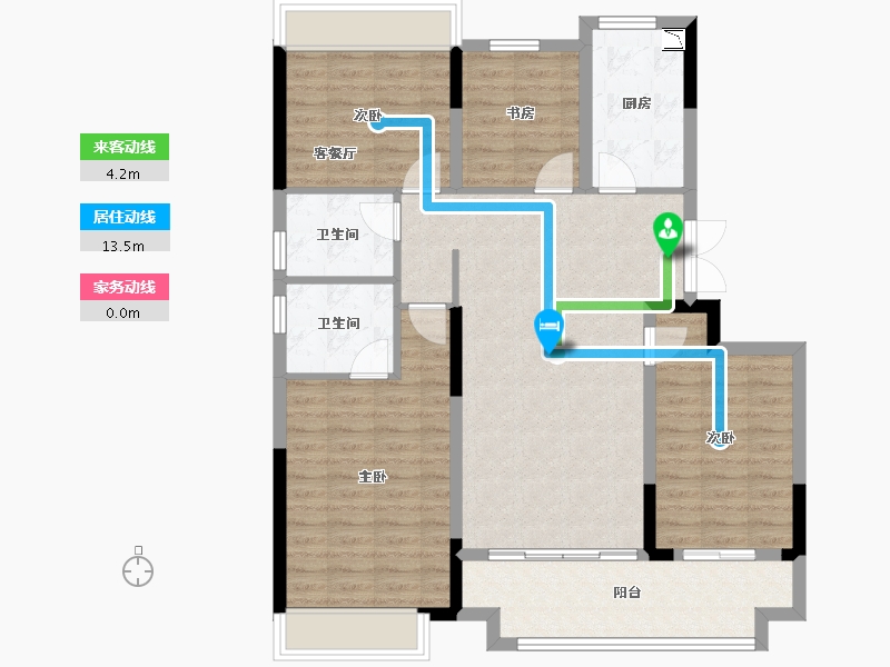 江苏省-徐州市-蓝光锦澜府-103.63-户型库-动静线