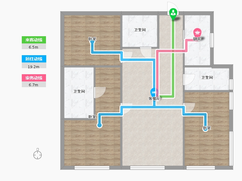 浙江省-杭州市-世茂天玑-108.90-户型库-动静线