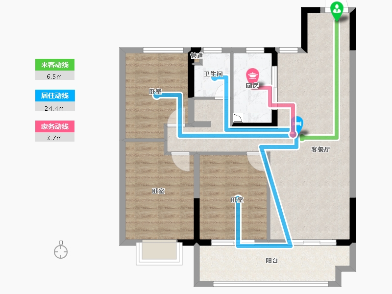 安徽省-淮南市-正和·楚都华府-87.00-户型库-动静线