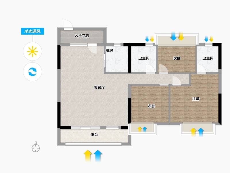 江西省-景德镇市-鸿宇日月星城-96.00-户型库-采光通风