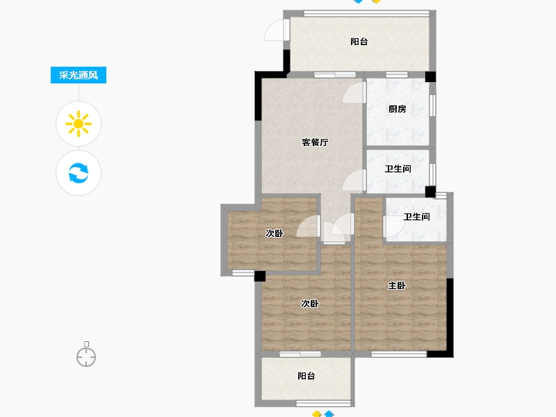 福建省-宁德市-中融·檀府-86.00-户型库-采光通风