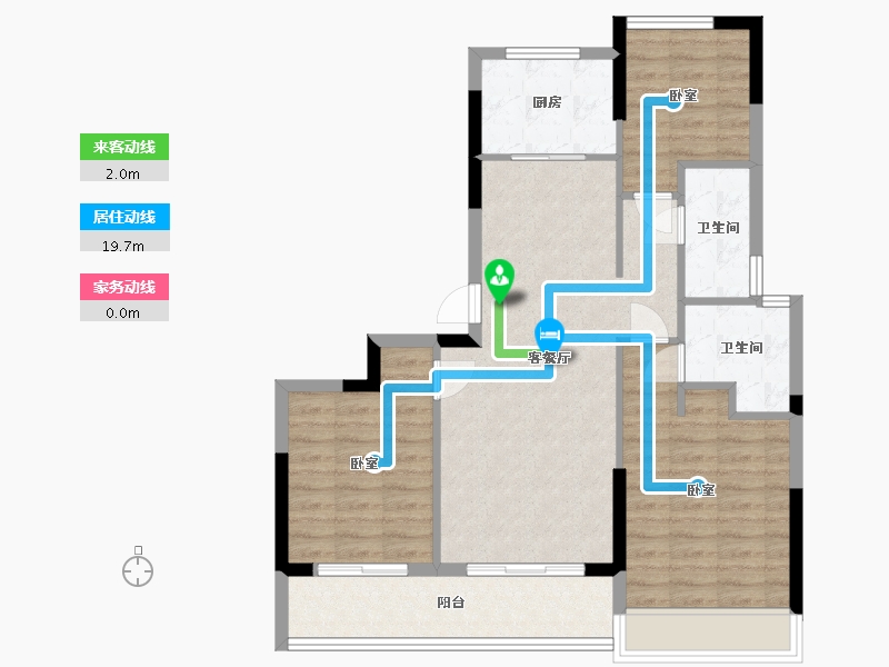 浙江省-宁波市-蓝城·慈溪慈月园-85.20-户型库-动静线