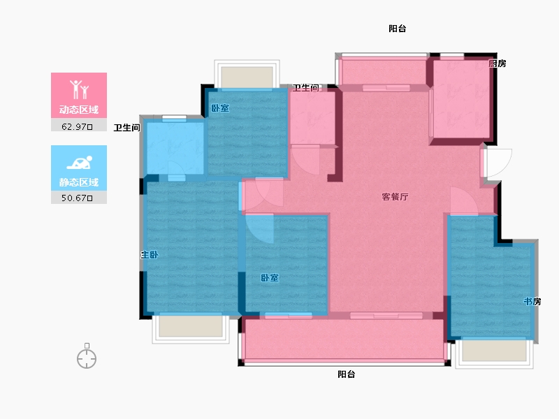 江西省-南昌市-金地金茂九峯府-102.00-户型库-动静分区