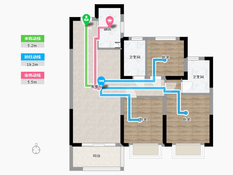 浙江省-宁波市-中海逸江源境-74.85-户型库-动静线