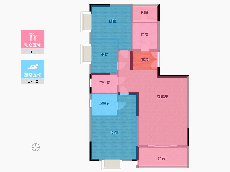 浙江省-嘉兴市-恒天·祥符荡-111.55-户型库-动静分区