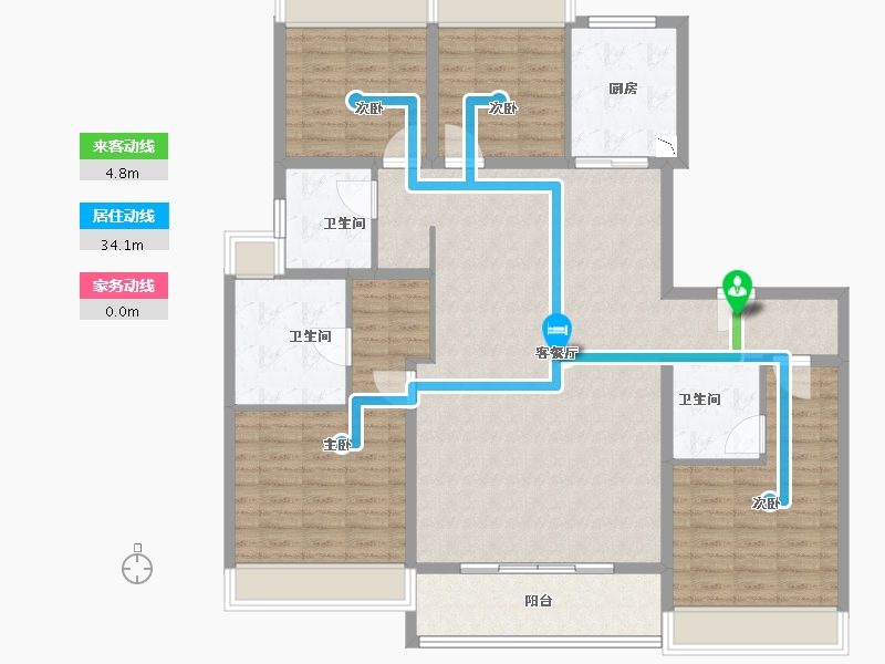 江苏省-徐州市-红星·云龙金茂悦-140.00-户型库-动静线