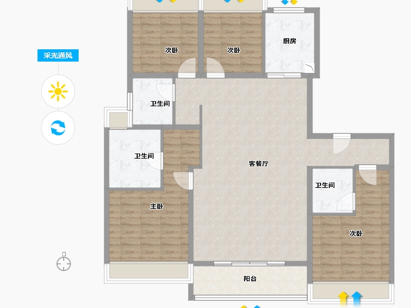 江苏省-徐州市-红星·云龙金茂悦-140.00-户型库-采光通风