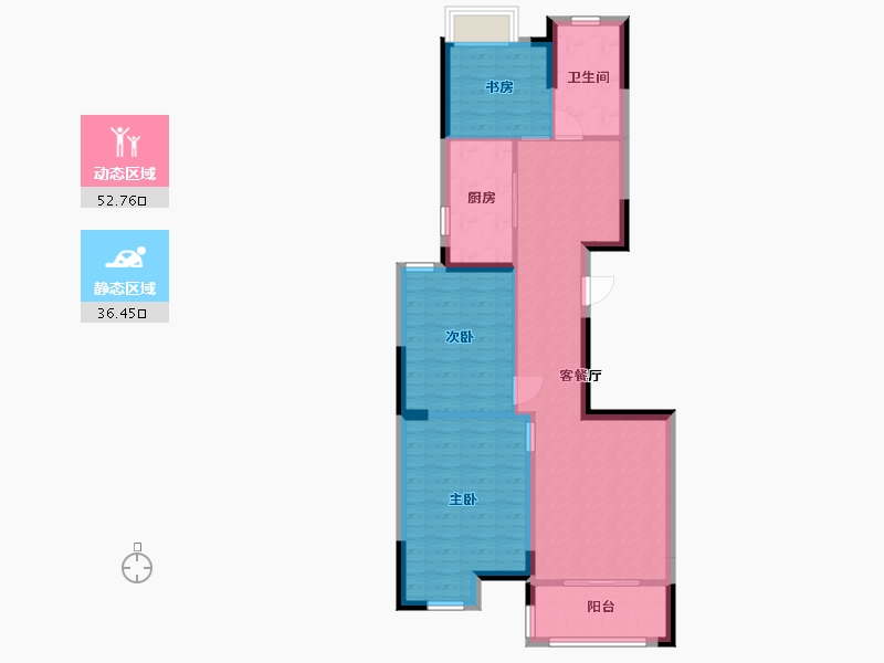 江苏省-盐城市-御景尊园-80.00-户型库-动静分区