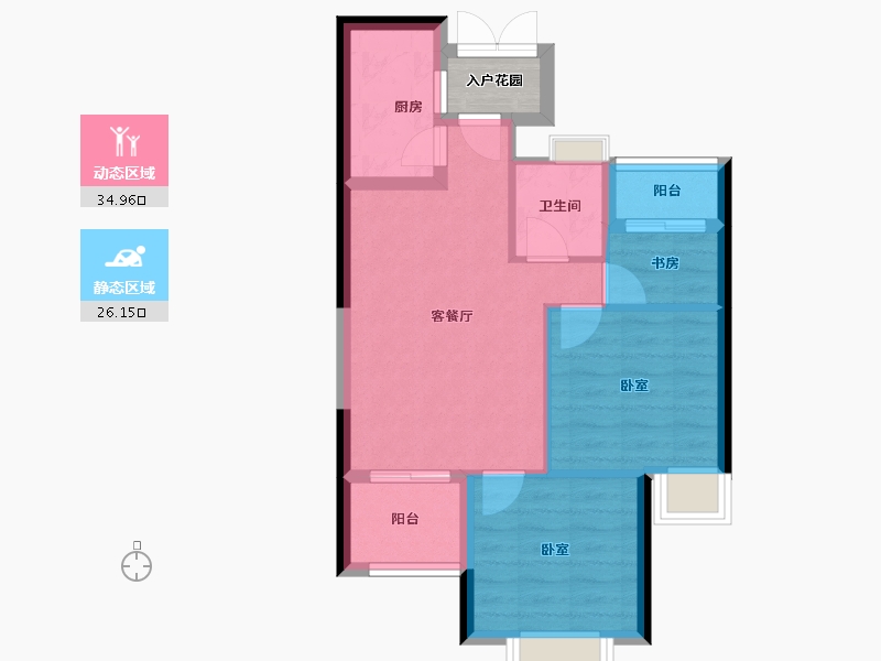 福建省-福州市-贵安新天地公寓-56.64-户型库-动静分区