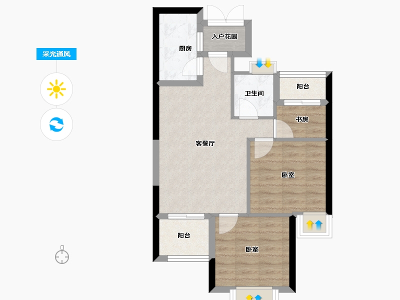 福建省-福州市-贵安新天地公寓-56.64-户型库-采光通风