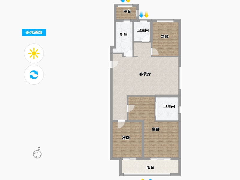 江苏省-徐州市-红星·云龙金茂悦-100.00-户型库-采光通风