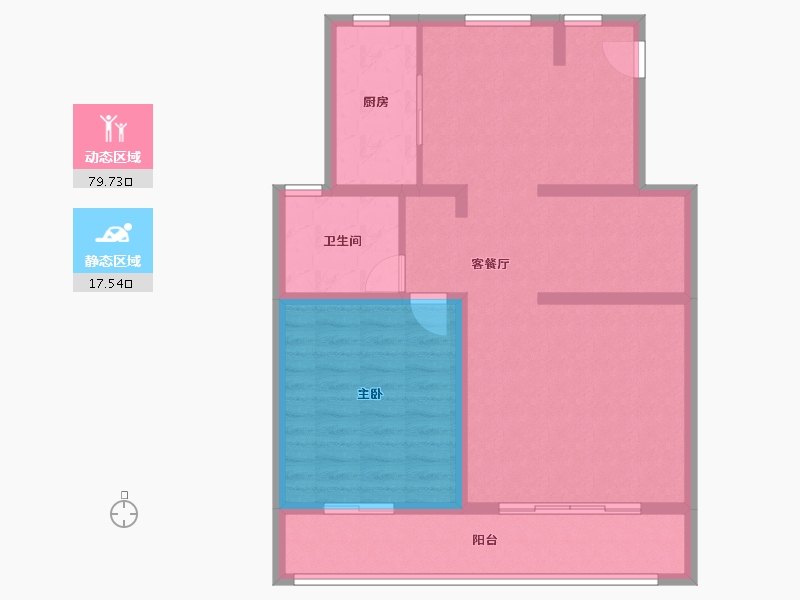 江苏省-扬州市-香茗湖1号-87.21-户型库-动静分区