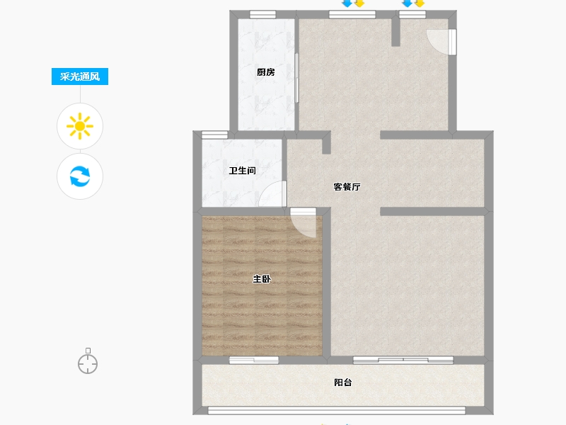 江苏省-扬州市-香茗湖1号-87.21-户型库-采光通风