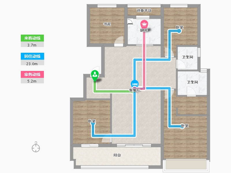 浙江省-宁波市-龙湖华宇雲峰原著-106.00-户型库-动静线