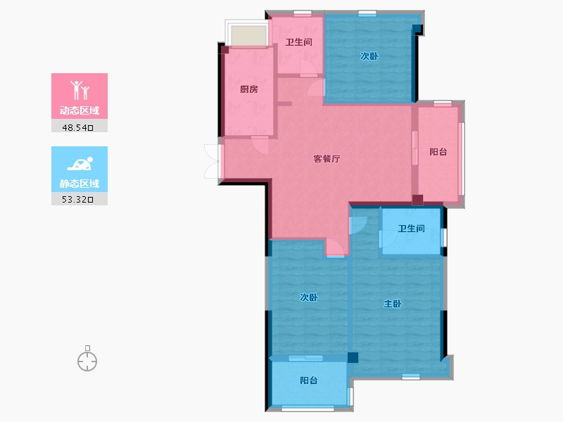 福建省-宁德市-庭盛·阳光壹号院-91.50-户型库-动静分区