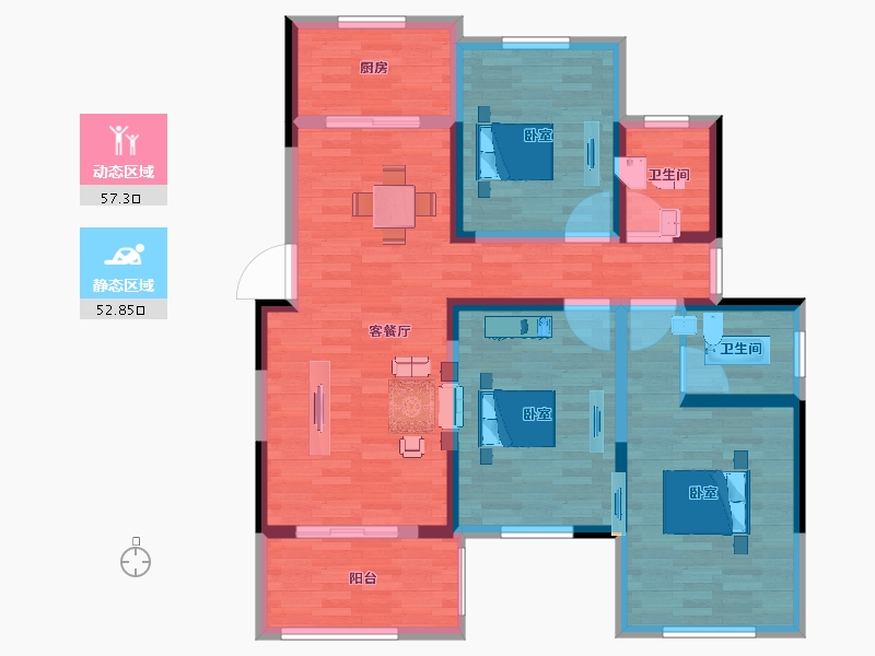 江苏省-镇江市-汇锦·学府家园-98.00-户型库-动静分区