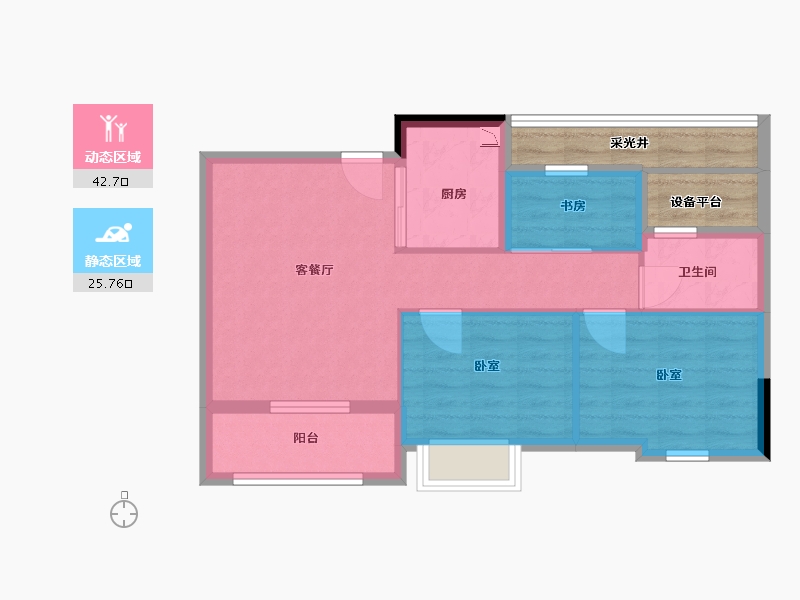 浙江省-嘉兴市-桃源水岸-67.84-户型库-动静分区