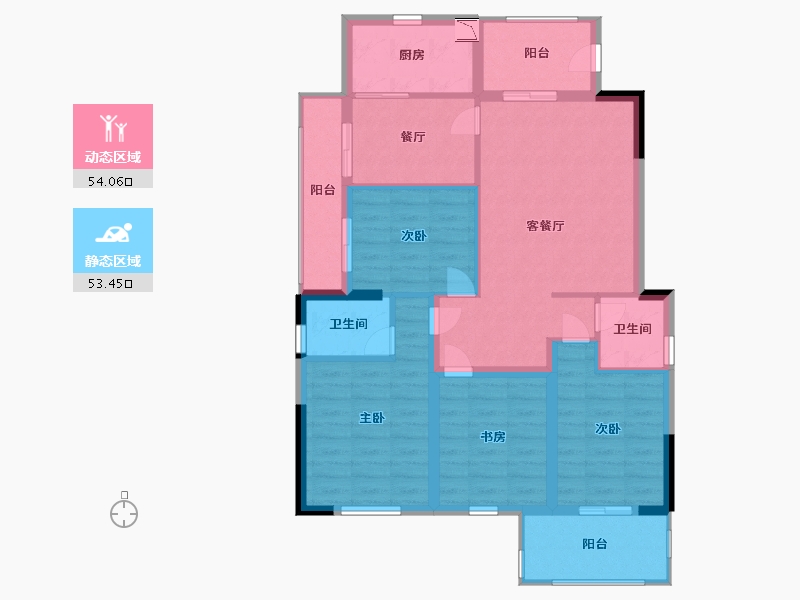 福建省-宁德市-屏南弘祥天悦-96.00-户型库-动静分区