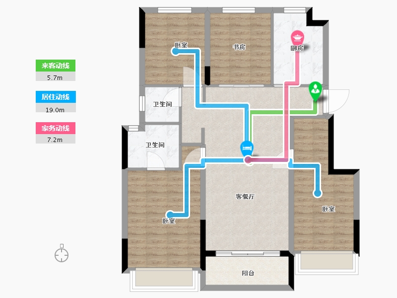 浙江省-湖州市-湖州蓝光雍锦园-102.00-户型库-动静线