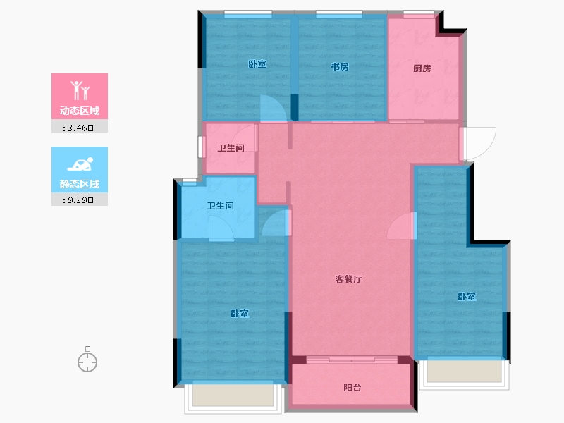 浙江省-湖州市-湖州蓝光雍锦园-102.00-户型库-动静分区