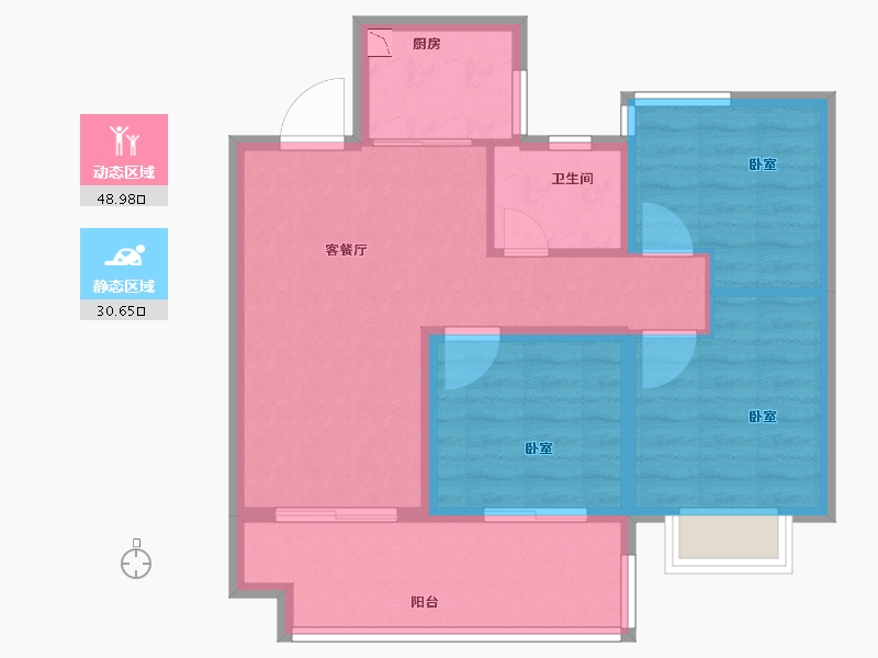 安徽省-合肥市-中梁力高云湖印-71.00-户型库-动静分区