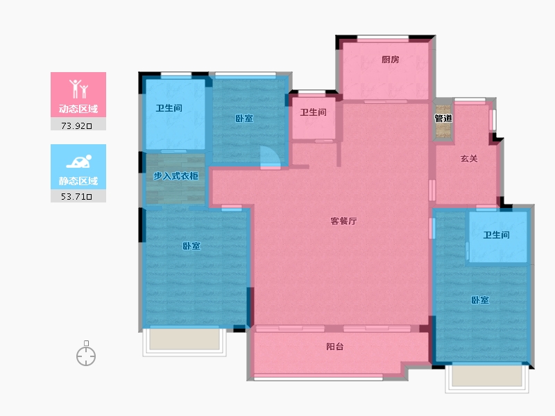 浙江省-湖州市-亨通吴越嘉苑-115.00-户型库-动静分区