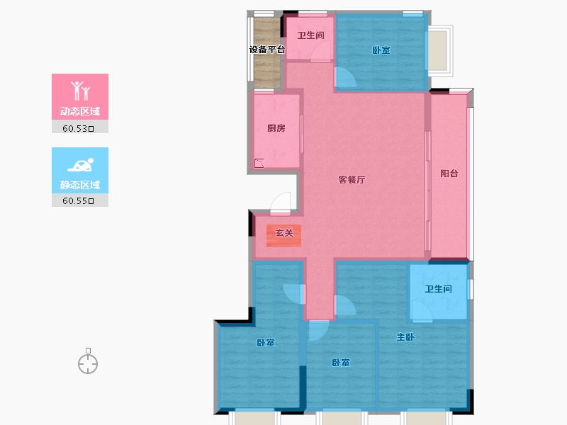 浙江省-宁波市-融创杭州湾壹号-112.01-户型库-动静分区