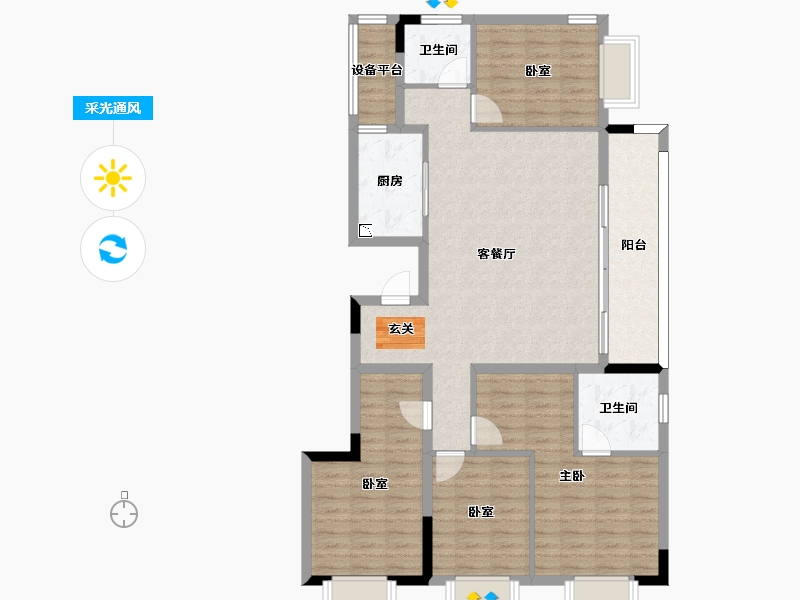 浙江省-宁波市-融创杭州湾壹号-112.01-户型库-采光通风