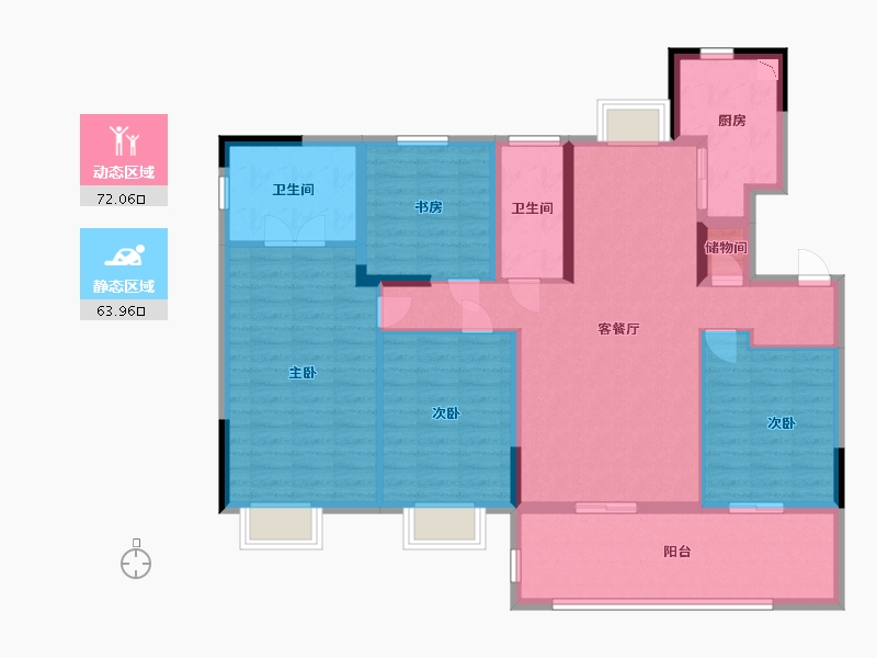 江苏省-南通市-远创樾府-122.00-户型库-动静分区