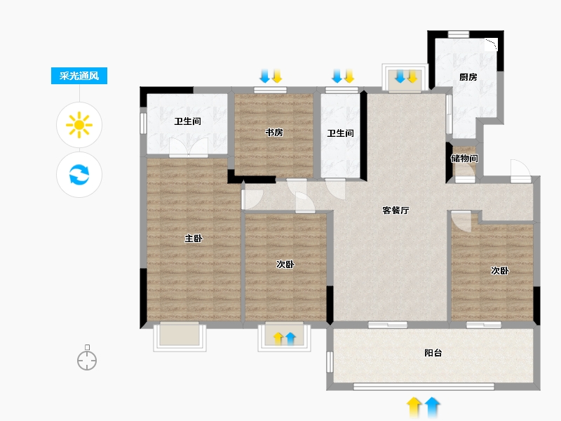 江苏省-南通市-远创樾府-122.00-户型库-采光通风